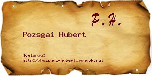Pozsgai Hubert névjegykártya